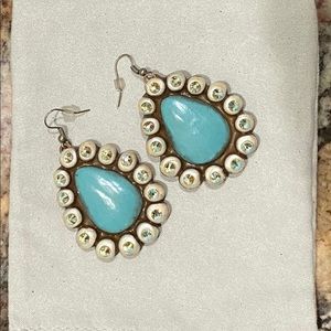 Turquoise & Rhinestone Earrings